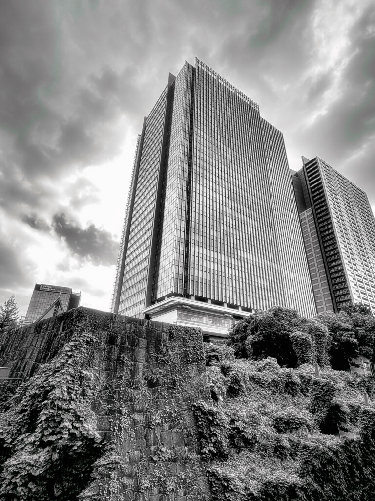 Concrete Ukiyo-e: Edo’s Roots, Tokyo’s Sky, 2025. by Corinne Vallienne, exhibited at Aurea Photo Gallery.