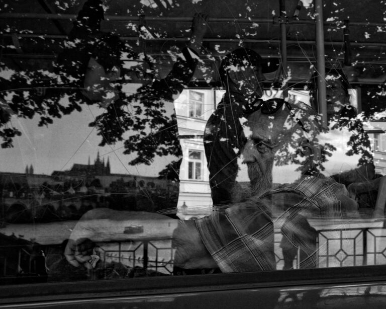 Tram window, 2025. by Martin Červinka, exhibited at Aurea Photo Gallery.