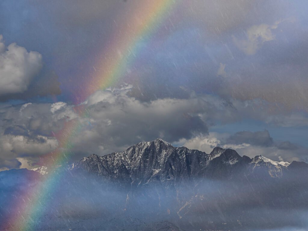 Rainbow over the Alps, 2025. by Stefano Marsili-Libelli, exhibited at Aurea Photo Gallery.