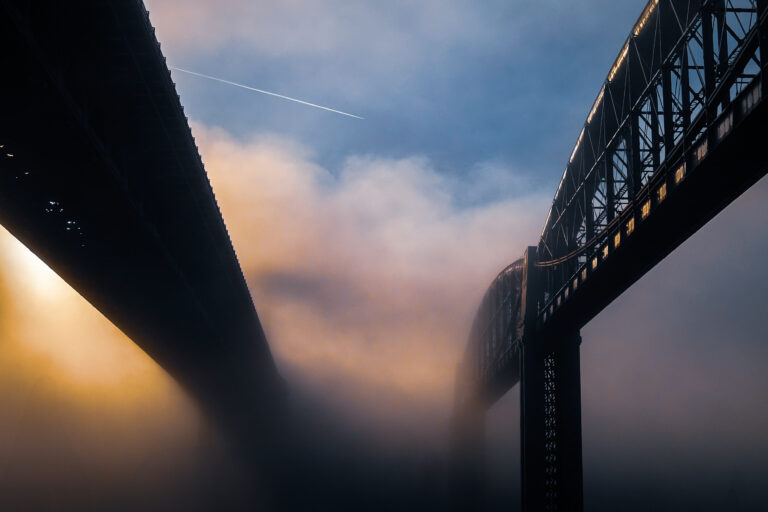 Two Bridges, 2025. by David George, exhibited at Aurea Photo Gallery.