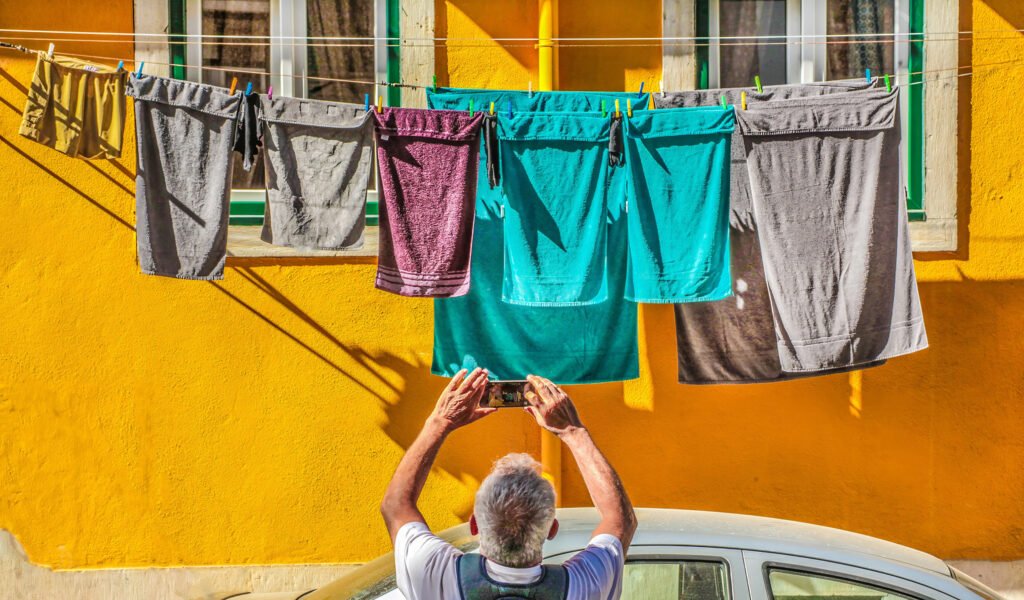Washing Line Inspector, 2019. by Richard Murrin, exhibited at Aurea Photo Gallery.