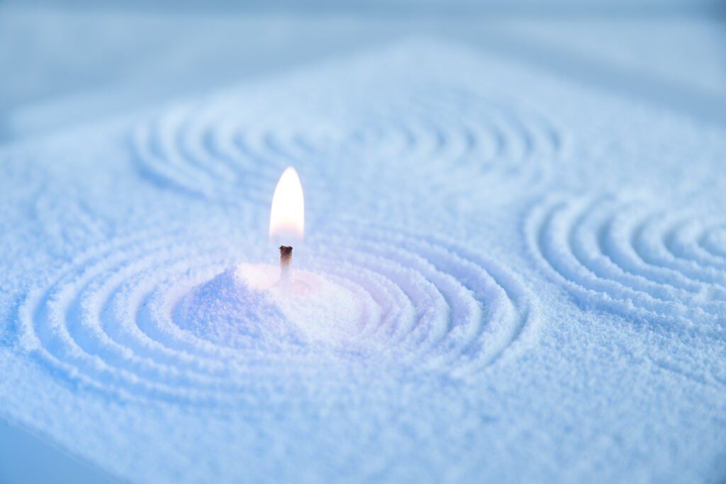 ZenーKaresansui 「Ripples of the Beginning」、2026. by Mieko Takagi, exhibited at Aurea Photo Gallery.