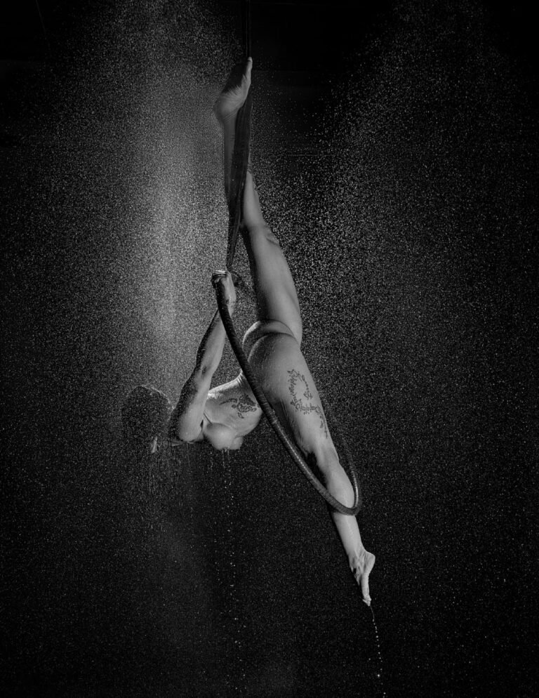 In the hoop under the rain. 2026. by Manel Puigcerver, exhibited at Aurea Photo Gallery.