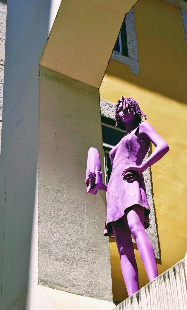 Purple Superwoman of Lisbon, 2026. by Michael Watz, exhibited at Aurea Photo Gallery.